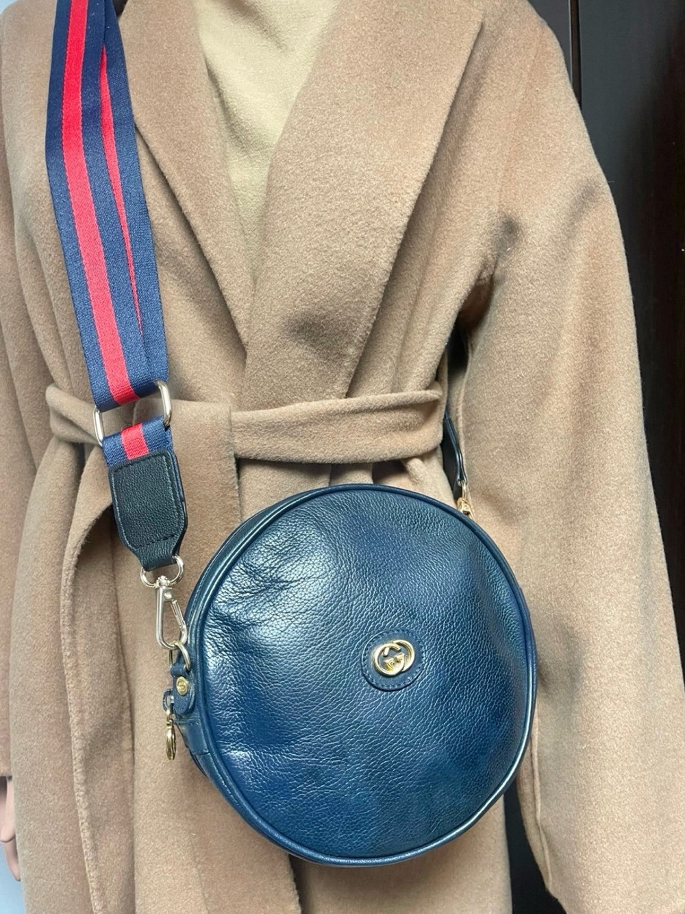 Authentic Gucci GG marmont crossbody bag leather blue